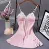 Dantel Sleepshirts Kadınlar Yaz Giysileri Uyku Kolsuz Lingerie Pijama Gecelik Giyim Robe Ipek Elbise Moda Seksi Gecelik