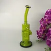 10,2 Zoll Mini Dab Rig Gelbe dicke Glasbongs Wasserpfeifen Matrix Perc Wasserpfeifen 14mm Joint Oil Rigs Kleine Bong mit Schüssel