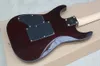 Guitare électrique marron rouge avec placage d'érable nuages, touche palissandre, reliure blanche, matériel doré, peut être personnalisé