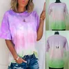 2020 Moda Kobiety Ubrania Rainbow T-Shirt Ladies Tie-barwnik Gradient Rainbow Krótka koszulka Maternity Topy Tees Odzież M1382