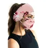 Spor Kadınlar Kız Kamuflaj Bohemya Floal Stil Başkanı Wrap Saç Bandı Spor Düğme Kafa bandı için Yüz Maskeleri Tutucu Headband saç bandı
