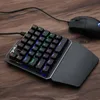 Teclado Mouse Combos 35 Chaves Mini USB Wired 3200dpi 7 Botões LED Optical Gaming Combo para Desktop PC LA