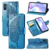 Pour Xiaomi Redmi 9A Housse en cuir PU anti-poussière Support de téléphone Fleur Papillon Boucle magnétique Dragonne amovible (Modèle: REDMI9A)