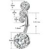 Stainless steel diamond belly ring allergy free Zircon Navel Bell Button Rings Sexy Fashion women body jewelry will and sandy