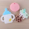 2pcs / set chupeta Clip Holder Cadeia Silicone Teether Newborn Baby Shower presente