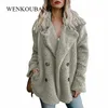 Casaco de inverno feminino de pelúcia quente casacos de pele sintética jaqueta feminina fofa plus size manga longa pelúcia casaco de pele 5XL