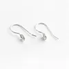 10 pares Earwire 925 Sterling Silver Jewellery Conclusões Fishhook com boné e peg para pérolas meio perfuradas