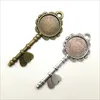 50 шт. Большой ключ Cabochon Base Antique Silver Clarms Подвески DIY для ювелирных изделий изготовления браслетов ожерелье серьги 73 * 28 мм DH0741 / 828