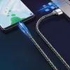 金属ハウジング編組マイクロ USB ケーブル耐久性のある高速充電 USB タイプ C ケーブルスマートフォン用