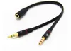 Aux Audio Cables 3.5 мм Стерео Мини Джек 1 Женщина до 2 Мужской Y Сплиттер Наушники Кабельная гарнитура 2 в 1 Микрофон