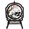 DHL Vintage Chinese Gratuit Décorations de la maison Ornements de table pour salle de séjour Double main Broderie Soie Fonctionne avec cadre Wengé Cadeaux avec boîte