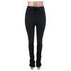 2020 Zomer Hoge Taille Joggingbroek Dames Joggers Lastic Stacked Leggings Bell Bodembroek Split Hem Flare Ruches Pant Boardins