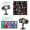 Nieuwste Kerstverlichting Sneeuwvlok LED-effecten Projectorlamp Double Head 14 Patronen 10 Waterwave No Slides IP65 Vakantie Decoratie Projectie