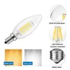 Ampoule LED C35 C35L, bougie à Filament, 2W 4W 6W, E14, pour lustres en cristal, luminaires suspendus au sol