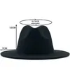 Caz Fedora Şapka Bayan Unisex Geniş Brim Panama Parti Trilby Kovboy Şapka Bay Gentleman Düğün Şapka XL CX200819 Keçe gri kırmızı Patchwork Yün