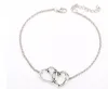 Retro Punk New Summer Fashion Anklets Wild Love Heart-shaped Double-hearted Anklet Lady Anklet Wholesale