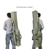 Multifunction 2 Layers 1.3M Portable Foldable Fishing Rod Carrier Fish Pole Tools Storage Bag Case Nylon Tackle Storage Bags Cases