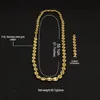 Earrings & Necklace Men's 8mm Puffed Mariner Link Chain Bracelet Set Gold Silver Color Hip Hop Punk Jewelry For Men 22 5cm An268c