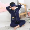 Kids pyjamas satin Children's Pajamas Spring Autumn Long Sleeve Girls Sleepwear Set Boys cotton Pajamas Suit for Kid homewear