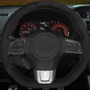 Car Steering Wheel Cover DIY Hand-stitched Black Suede For Subaru WRX STI 2015 2016 2017 2018 2019 Levorg 2015-20193250