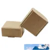 50 stks partij 5x5x2 cm bruin kraftpapier ambachtelijke verpakking dozen karton verpakking dozen DIY bruiloft verjaardagsfeestje cadeau accessoires pakket dozen