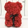 13style 25CM Rose Teddy Bear PE Plástico Flores artificiales Jabón de espuma Flor de rosa Regalo del día de San Valentín Decoraciones navideñas por mar GGA3753