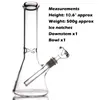 물 담뱃대 10.5 "Beaker Glass Bong Iceators Downstem과 Bowl로 흡연을위한 두꺼운 재료 파이프