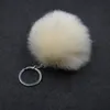 Pom Pom Keychains keyring Imitate Rabbit Fur Ball Keychain Women Lady Car Handbag Key Ring Solid Fluffy Faux Rabbit Fur Key Chain 8cm 2020