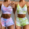 Damesontwerpers Kleding Tie-Dye Tankinis Badpak Twee Stuk Push Up BH + Shorts Badmode Bikinis Beachwear Zwemmen Badpak LY8182