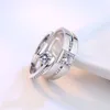 S925 Sterling Silver Promise Rings pour les amoureux des couples Resizable Zirconia Wedding Party Bijoux Anniversaire Gift Wh856877824