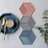 6 cores Creative Silicone Coasters NonsLip Wearproof Copo Durável Mat Bebida Bebida Placemat Talheres Coasters