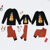 2020 New Family Parentchild Wear European And American Round Neck Christmas Stripe Print Pumpkin Long Sleeve Pajama Set1055747