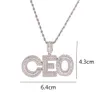 HipHop Custom Namen Baguette Brief Hanger Ketting Met Touw Ketting Goud Zilver Bling Zirconia Mannen Hangers Jewelry277J