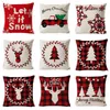 Noël Coussin Oreillers Couverture Xmas Stripe Flocon De Neige Lin Taie D'oreiller Plaid Elk Ours Imprimé Coussin Couverture Cadeau Maison De Voiture Décor LSK690