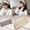 Diadema de algodón clásica, diadema de encaje de ganchillo tejida, banda elástica para el cabello, accesorios anchos para el cabello, 10 colores para elegir