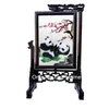 Dragon décoration de la maison bureau Table décor accessoires ornements wengé cadre en bois chinois main soie broderie fini cadeau de noël