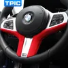 Decoración interior del coche del abrigo del cuero Alcantara Directivo Cubierta de rueda ABS Styling coche para BMW Serie 3 G20 G28 325li 325i 2020 ~