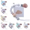 Clips de sucette pour bébé Gel de silice Sucette Porte-sucette Perlé Clip Chaîne Nipple Teether Dummy Strap Chain Baby Shower Gift BPA Free DW5777