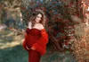 Red Mermaid Maternity Dresses Custom Made Loste Spódnice Tulle Boudoir Sukienka ślubna Bathrobes Nightgowns Suknia Suknia Photo Shoot Reps