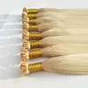 DHgate Önceden Bağlı Saç Uzantıları I İpucu İnsan Saç Uzantıları Toptan Manikür Hizalanmış Saç Pembe Kırmızı Mavi Mor Sarışın 100 iplikçik 14 "-26"