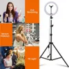 10 tum selfie ring Light Tripod Stand Telefonhållare för Tiktok Makeup Live Stream Led Camera Ring Light Bluetooth Remote Control9683593