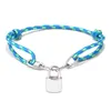 Älskare flätade rep armband Bangles med lås charm hängsmycke kedjor för par Bangles smycken gåvor