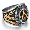 Cluster Rings Master Mason Freemason Men's Silver Color Gold Free Stainless Steel Masonic Ring1