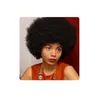 Hot Style Women Indian Hair Short Cut Kinky Curly Black Wigs Simulering Människa Hår Afro Short Curly Wig