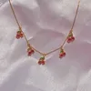 Cubic Zirconia Choker Necklace CZ Grape Cherry Banana Peach Bling Women Fashion 18K Gold Plated Luxury Iced Out Fruit Pendant Coll261c