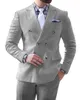 Białe mężczyzn garnitury wykonane na zamówienie Slim Fit podwójnie piersi Blazer Wedding Groom Tuxedos 2 sztuki formalne garnitury biznesowe najnowszy styl Jacka 2769