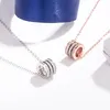 Collana a vita piccola in argento sterling S925 Collana con pendente a molla micro-intarsiato in argento sterling a vita piccola catena con clavicola a molla femminile