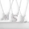 Brokat Kobiet biżuteria moda srebra 26 angielski litera kryształki