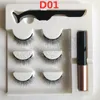 Hele 3 paar natuurlijke magnetische wimpers 3D-magneetwimpers Magnetische vloeibare eyeliner Magnetische valse wimpers en pincetset Nee 5743676