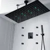 24 개 인치 가장 완벽한 샤워 세트 멀티 기능 고급스러운 목욕 시스템 비 천장 샤워 헤드 스파 마사지 제트 온도 조절